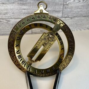 Solid Polished Brass Franklin Mint Universal Equinoctial Dial 1987